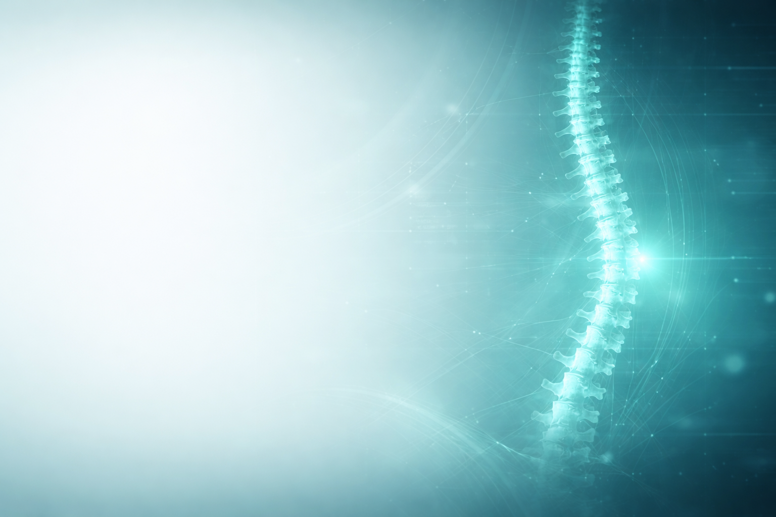Abstract spine-focused hero artwork for NeuroSpineDx.